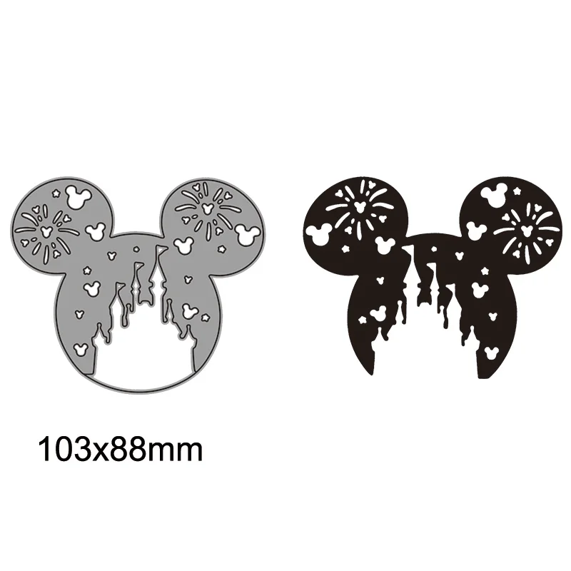 Disney Mickey With Fireworks Metal Cutting Dies Diecuts for DIY Scrapbooking Paper Card Crafts Making New 2023