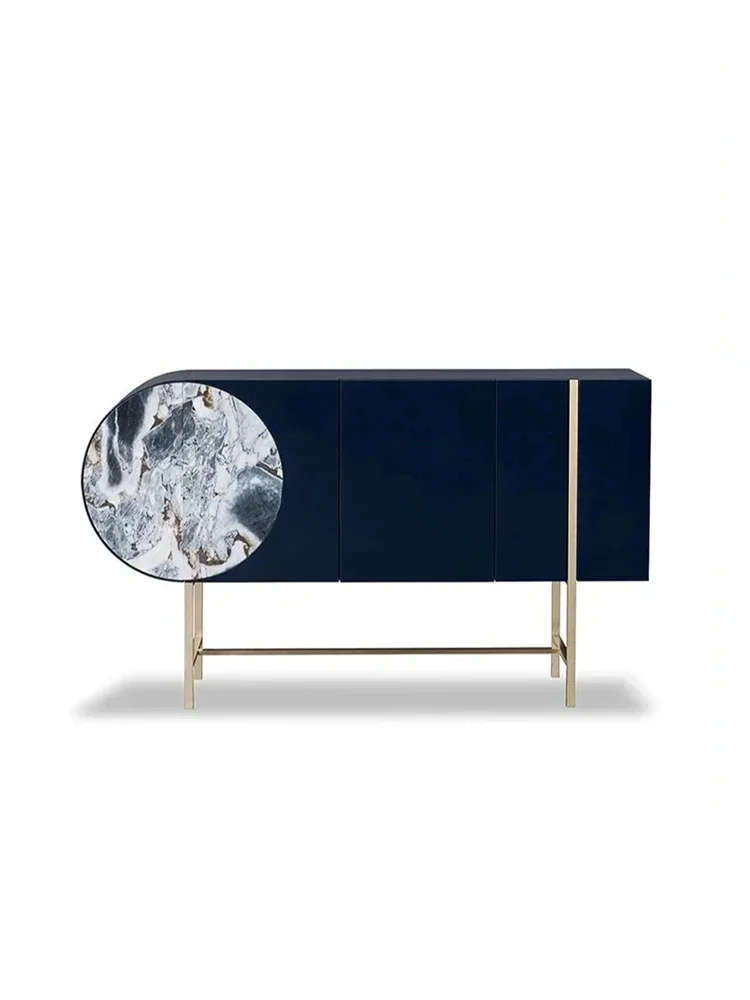 

Entrance cabinet light luxury simple living room marble decoration cabinet Italian rack custom