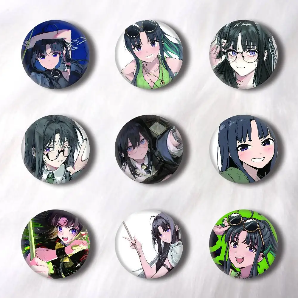 S-Subaru Anime A-Awa Creative Round Button Badges Cute Pin Brooch for Backpack Clothes Lapel Jewelry