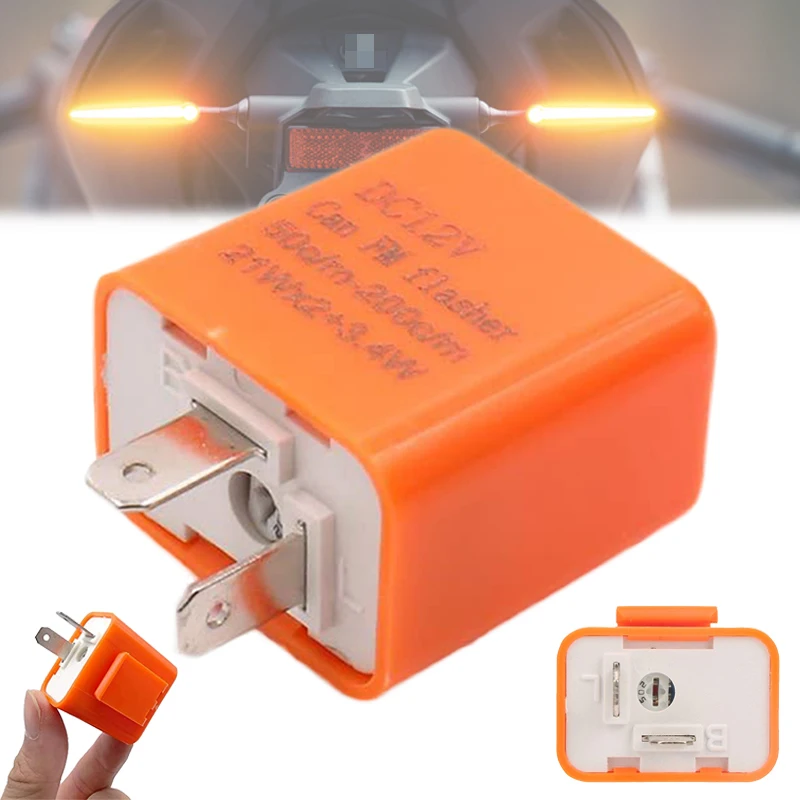 12V 2 Pin LED Indicator Flasher Relay Adjustable Frequency Relay Turn Signal Light Blinker Indicator Motorcycle Accessories