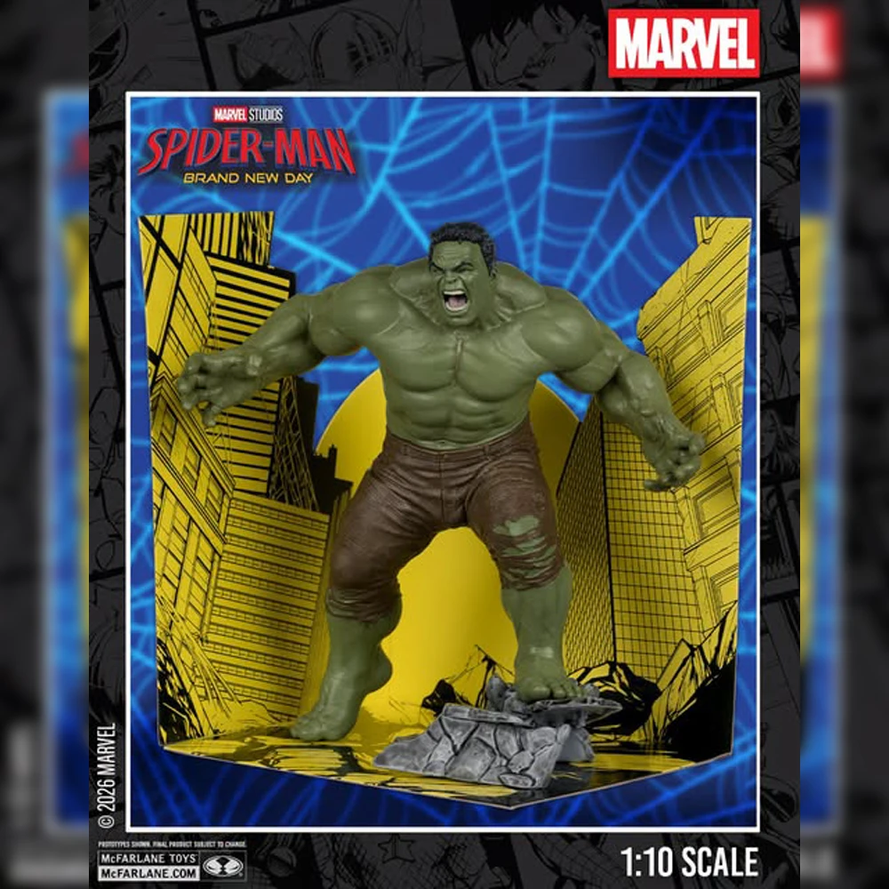 Figura coleccionable de Mcfarlane Toys Savage Hulk a escala 1:10 del film Spider-Man: Brand New Day, modelo de muñeco para kit de garaje.