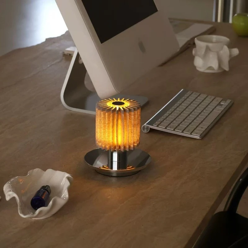Crystal Led Table Lamps Rechargeable Book Night Lights Reading Bedside Bedroom Atmosphere Retro Hotel Bar Decor Dimmable Fixture