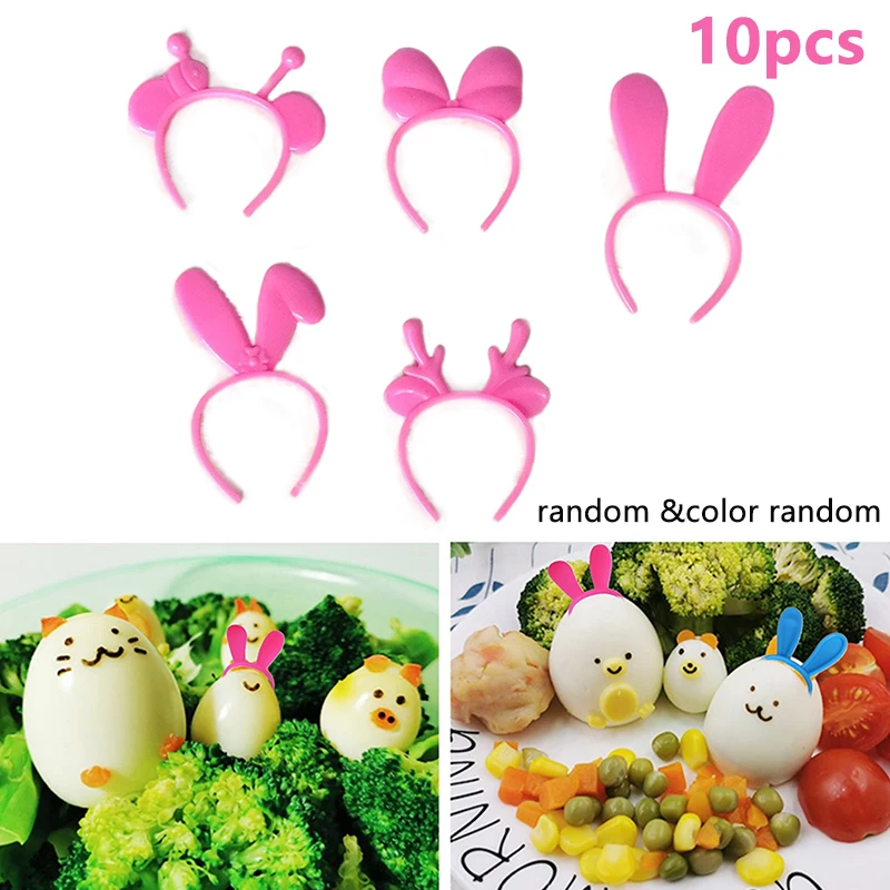 10Pcs Bento Decoration Tools Lunch Bento Box Food Headwear Buffet Sandwich Toppers Decor For Bento Decoration