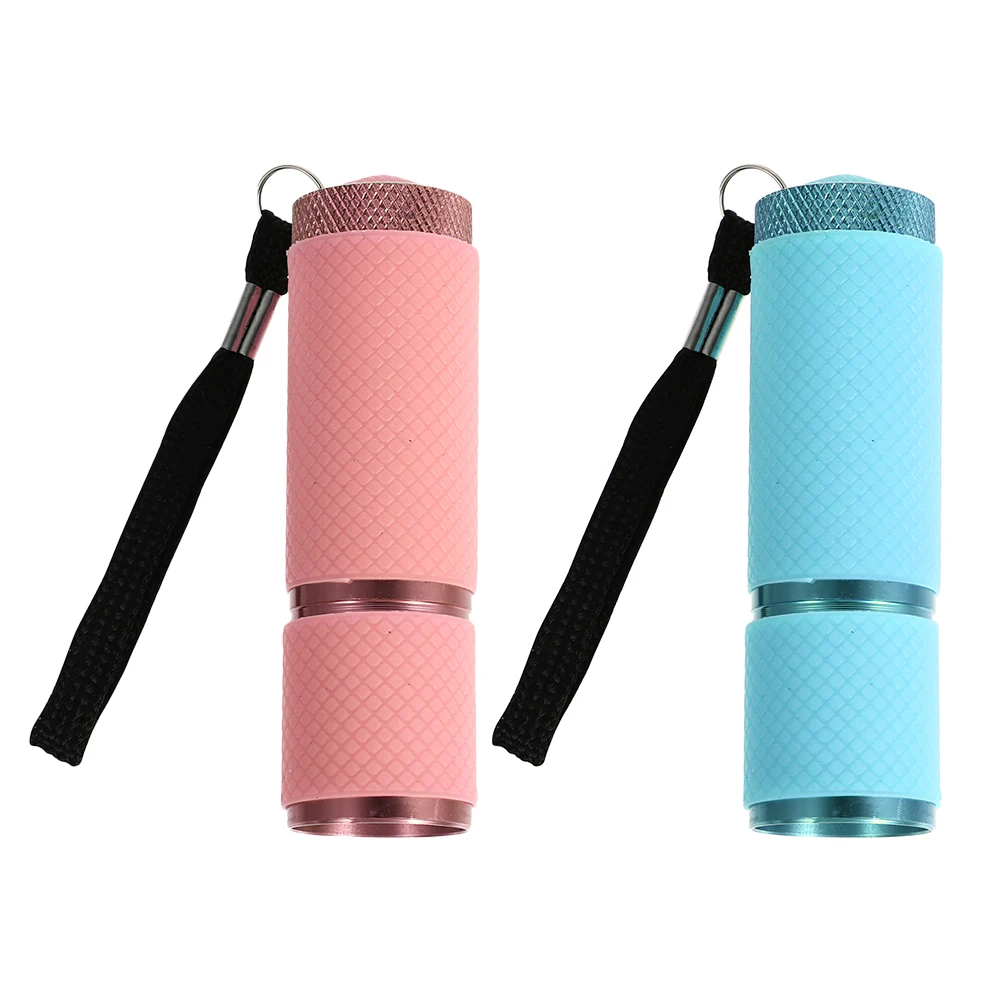 

2 Pcs Nail Phototherapy Lamp Led Drying Light UV Manicure Curing Mini Flashlight Fluorescent Case Nails Gel
