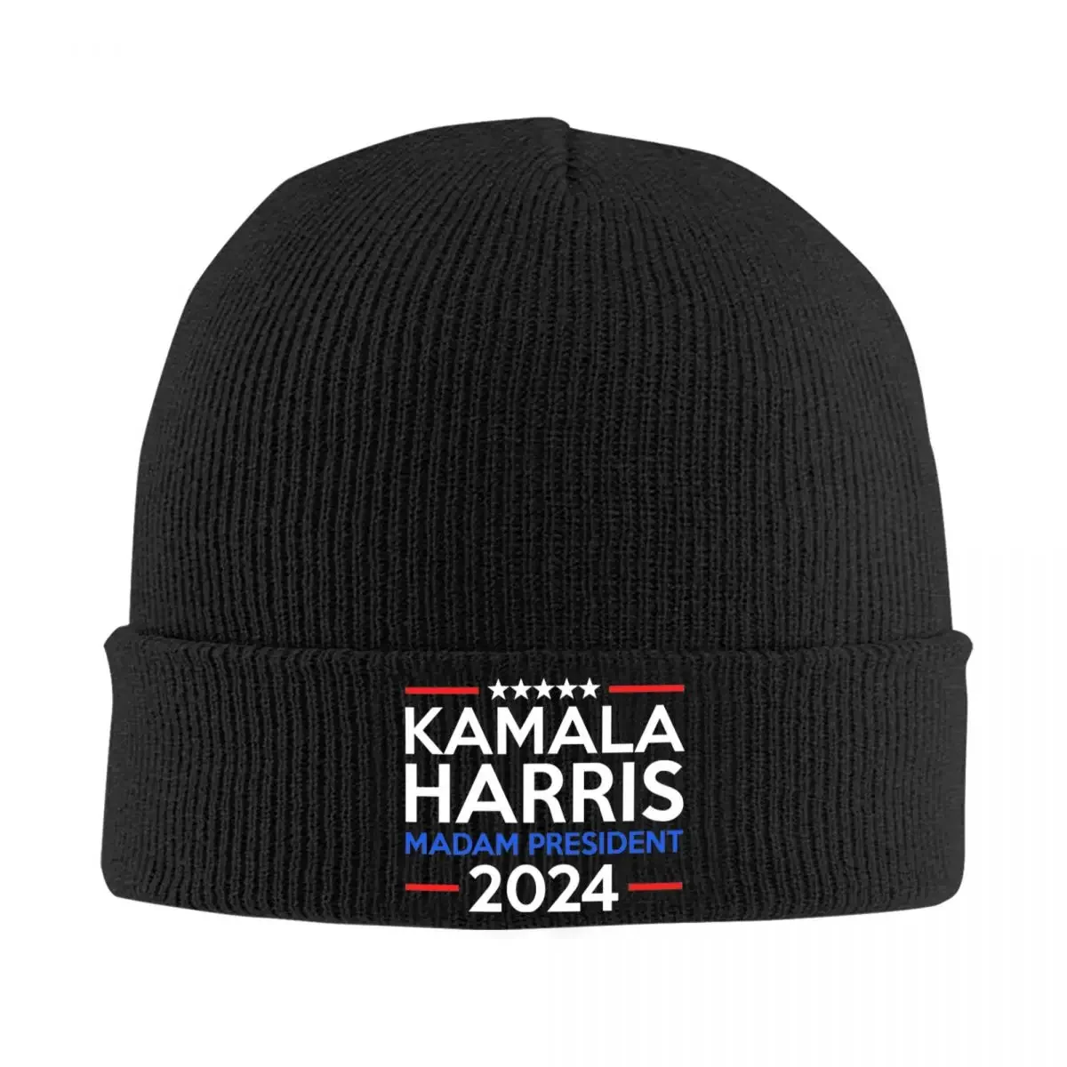 Kamala Harris Madam President 2024 Knitted Hat for Women Men Beanie Winter Hat Acrylic Warm Cap