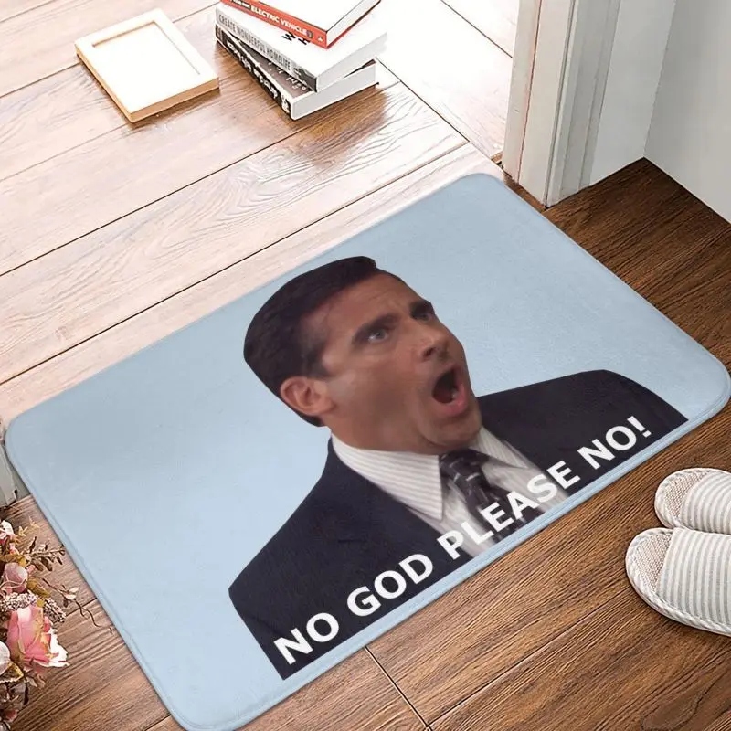 Custom TV Show The Office Doormat Anti-Slip Entrance Bath Kitchen Mat Michael Scott No God Please No Garage Rug Carpet Footpad