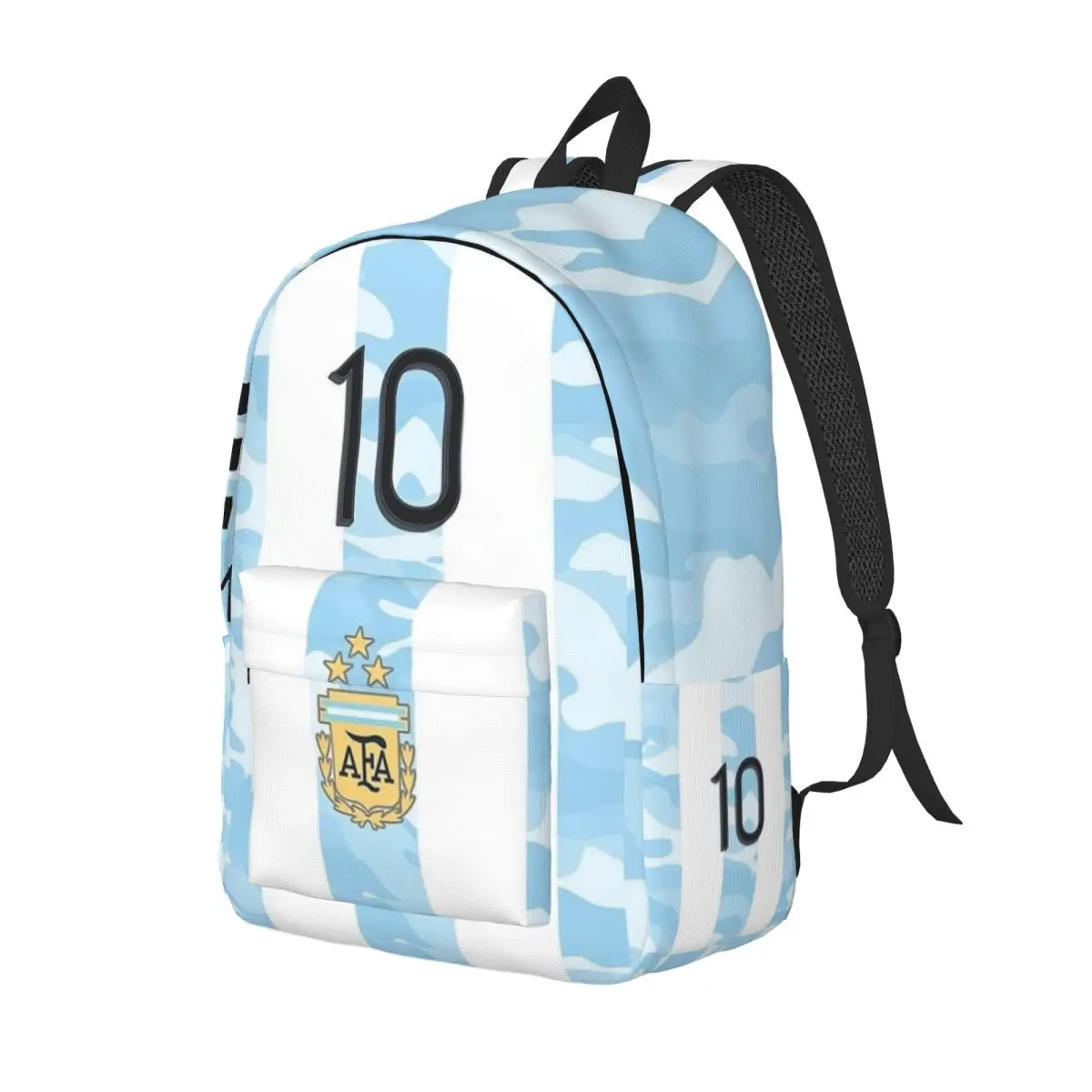 Argentina Football 10 Casual Backpack Durable High School Business Soccer Star Fan Daypack for Men Women Laptop Computer Bags