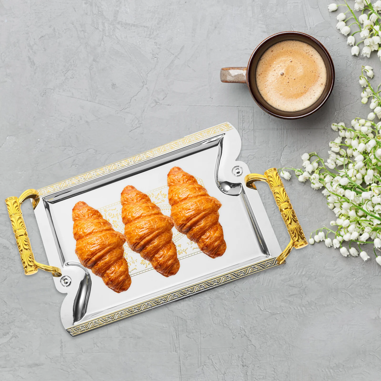 

Metal Serving Tray Large Capacity Fruit Storage Tray For Home Restaurant Hotel Desktop Snack Dish Appetizer Plates