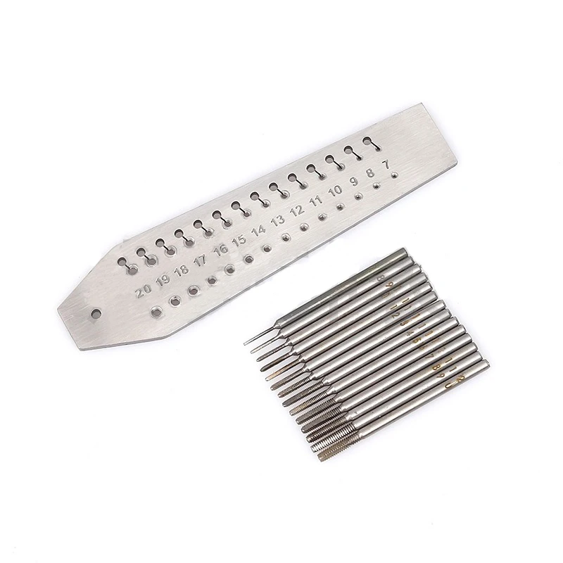 

W8346 Металлический метчик и штамп для часовщиков Мини-набор от 0,7 до 2,0 мм для резьбы, проволоки, зачищенные резьбы на винтах