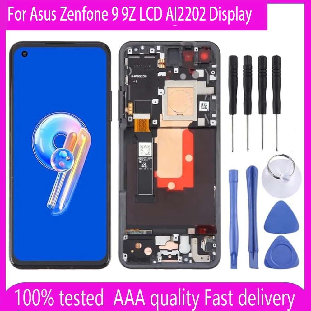 5.9'' AMOLED For Asus Zenfone 9 9Z LCD AI2202 Display Screen Touch Panel Digitizer For Zenfone9 9z LCD AI2202-1A006EU