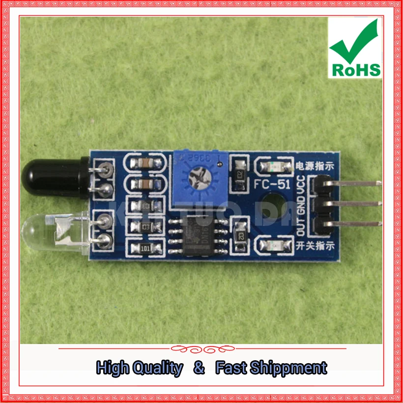 Infrared Barrier Module Obstacle Avoidance Vehicle Sensor Black & White Line Recognition Distance Adjustable Board