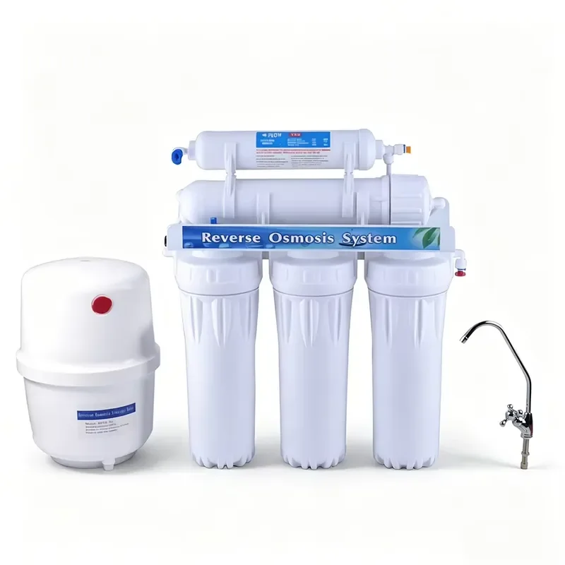 Reverse Osmosis Water Filter System Home Kitchen Under Sink Purifier with Storage Tank Faucet Pressure Gauge Drinking Water