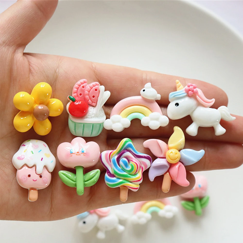 10PCS Shiny Windmill Lollipop Series Resin Flatback Cabochons For Hairpin Scrapbooking DIY Jewelry Craft Decoration Accessories