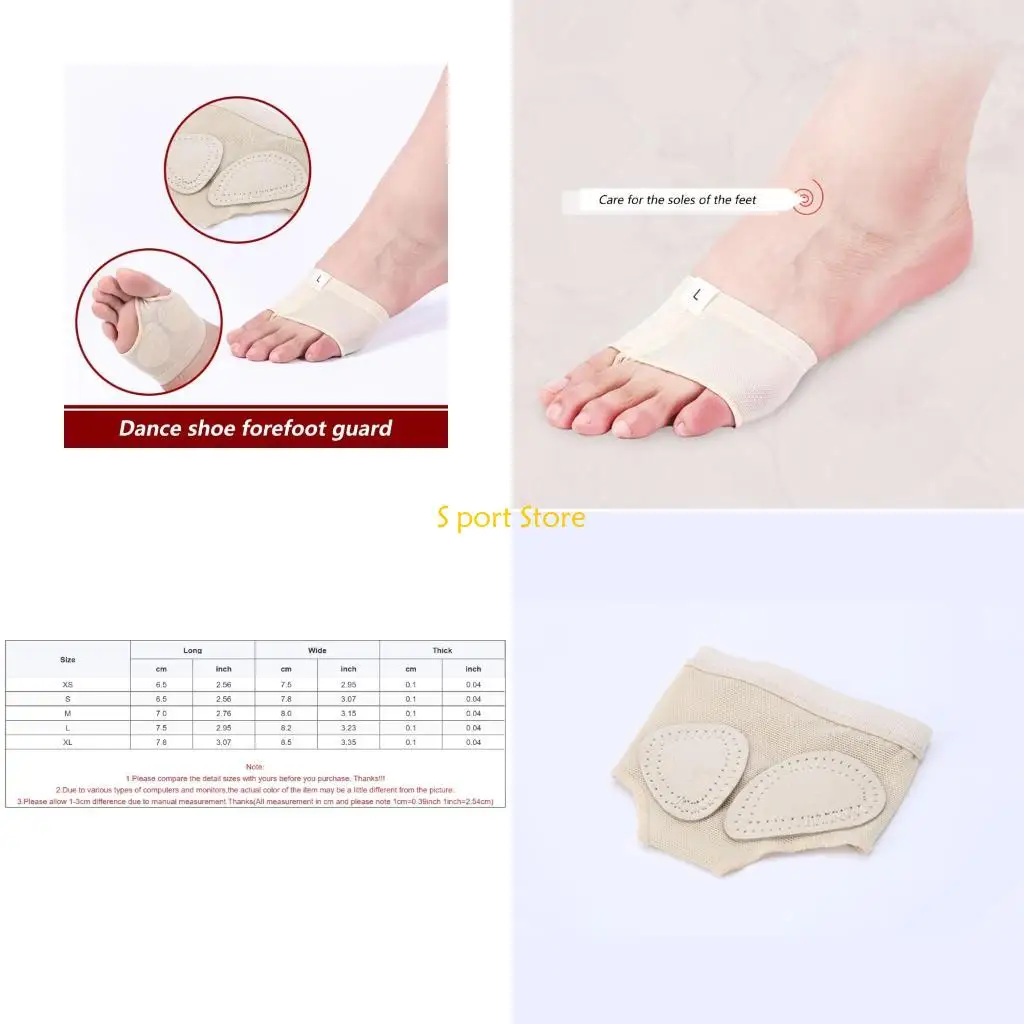 U2JB 1 زوج النساء الرقص الشرقي ممارسة وسادة للقدم نصف باطن أحذية الرقص الباليه الرقصات الغنائية الكفوف وسادة الرقص الشرقي ملحق