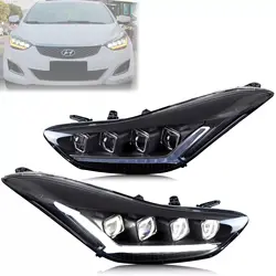 LED Headlights for Hyundai Elantra 2012 2013 2014 2015 2016 Start-up Animation Sequential Indicator Lamp Assembly Accessary