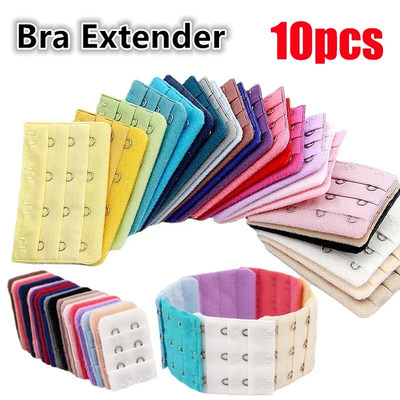 Extensão de sutiã preto e branco para mulheres, extensão alça ajustável, artesanal, acessórios fivela, diy, 10pcs