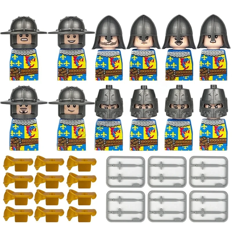 Mittelalterliche Europa-Militärfiguren Bausteine Römische Krieger Soldaten Burg Ritter Königliche Garde König Skelett Legion Bausteine – Detail 11
