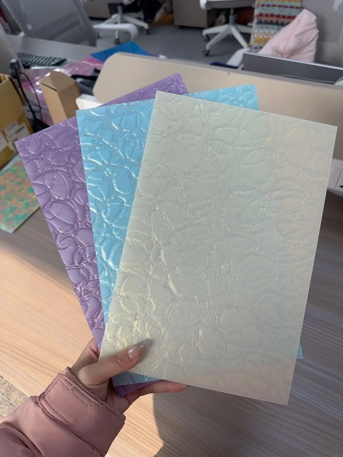 3 Pack Solid Color Textured Acrylic Sheets, Thickness 3 MM, 12x8 Inches Each, Great for Home Decor, Crafts, and Jewelry