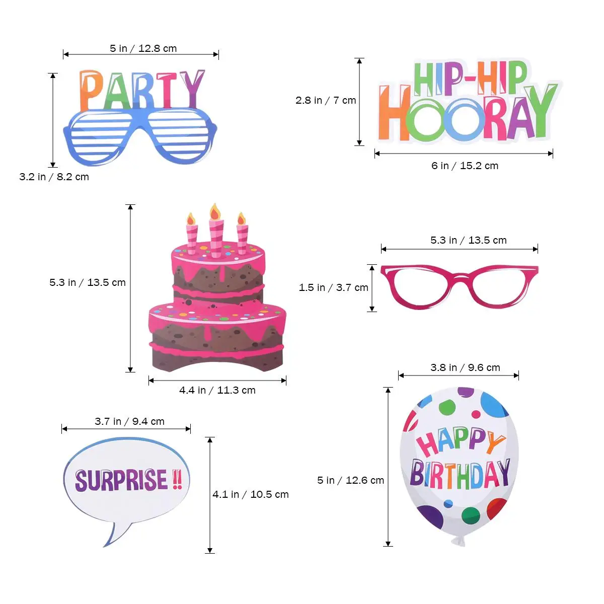 

22 Pcs Booth Props Bright Baby Shower Party Decorations Birthday Crown Balloons Birthday Props Glasses