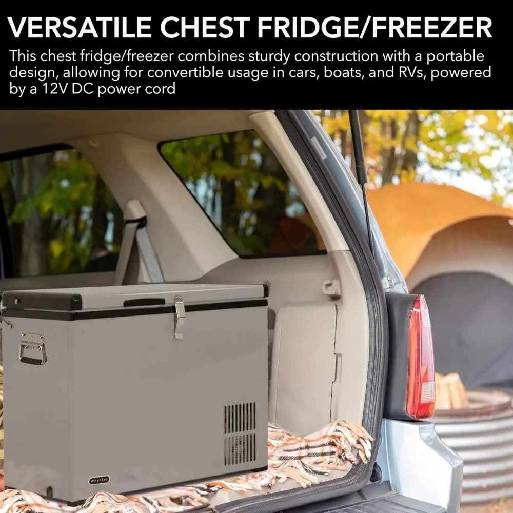 Whynter FM-45G 45 Quart Portable Refrigerator and Deep Freezer Chest, AC 110V/ DC 12V, Real Chest Freezer for Car, Home