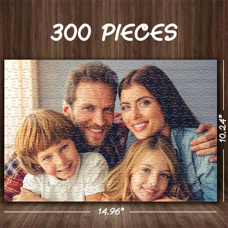 

Personalized Wood Photo Puzzle Gifts,Custom Family jigsaw for Mothers Day