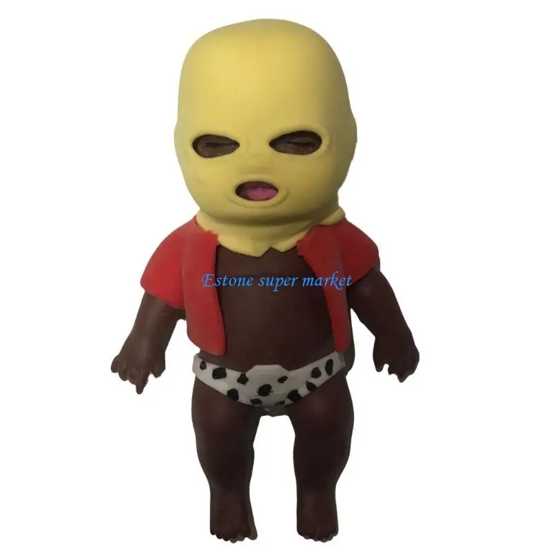 090B Knijpbaar speelgoed TPR-palmpop Mooie gemaskerde babypop Speelgoed Kantoor Ontspannend speelgoed