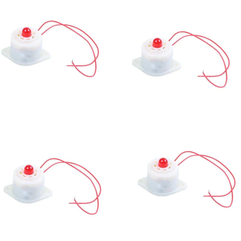 

4X BJ-3 AC220V Industrial LED Blinker Red Alarm Siren Buzzer 100DB White