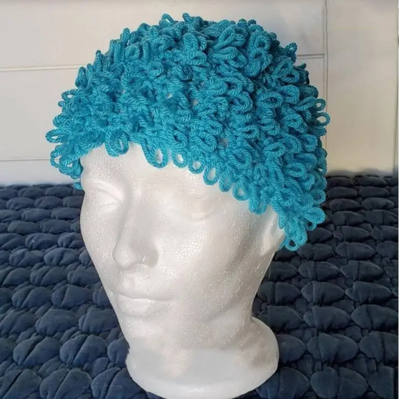 

39BB Handcrochet Curly Hat Cosplay Costume Funny Pullover Hat Funny Headwear