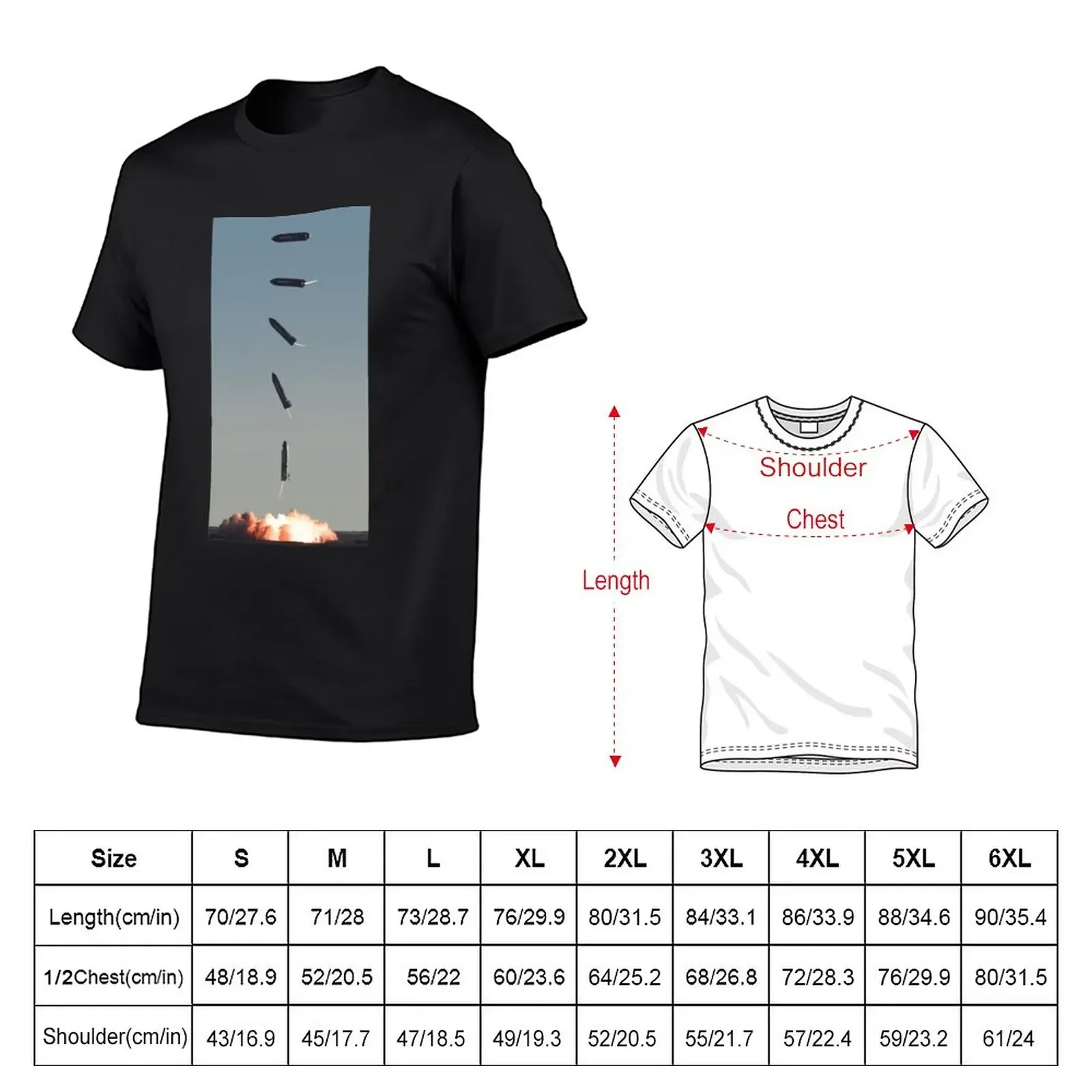 Starship SN8 Belly Flop & Impact (Flight Profile) T-Shirt funnys summer top sweat shirts, men