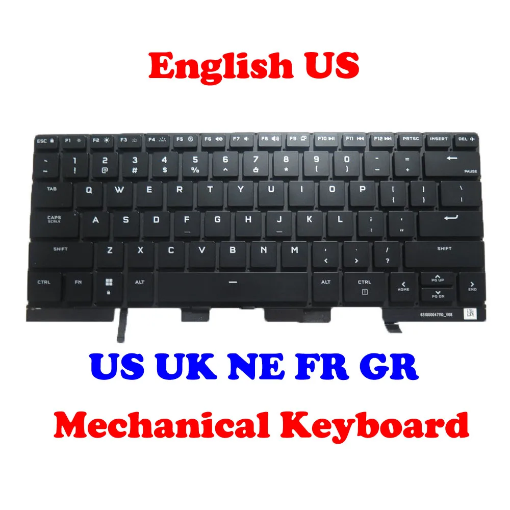 

Laptop RGB Backlit Keyboard NBLDW KBDR01A008 PKNR254FS 911100216810 KBDR01A008 PKNR254FS 911100216810 French FR German Black New