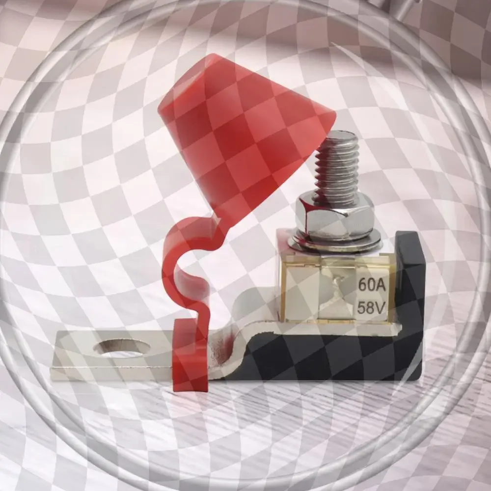 

M8 Battery Terminal Holder 30A-300A Fuse Holder with 58V Ring Fuse Ignition Protection for Boat Truck for RV Cruise Ship Crane