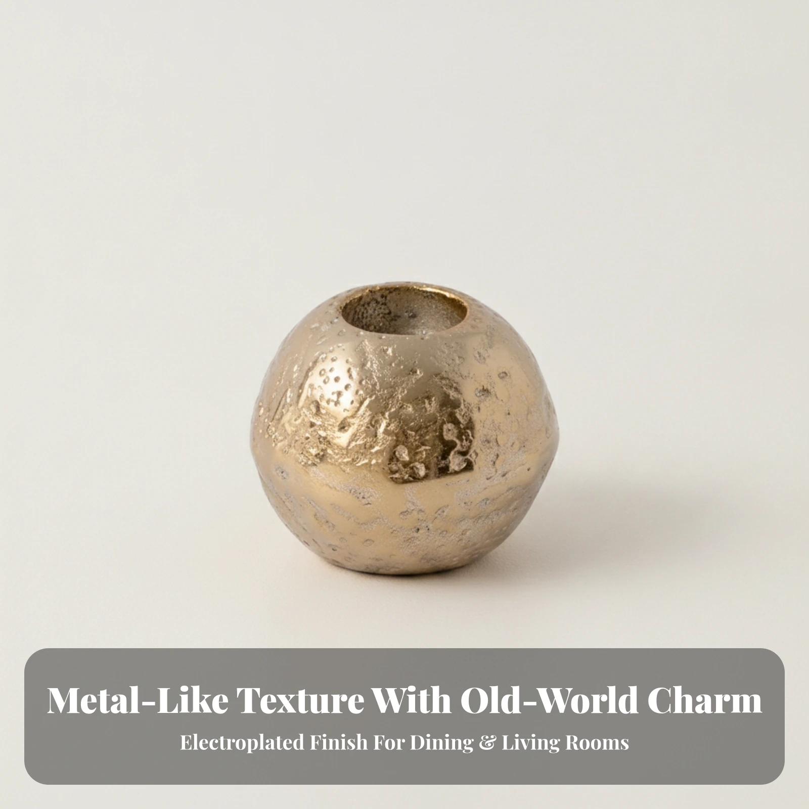 Aluminum Candle Holder Metal Spherical Candle Holder Candlestick Glossy Decor Long-Lasting for Dining Table, Mantel