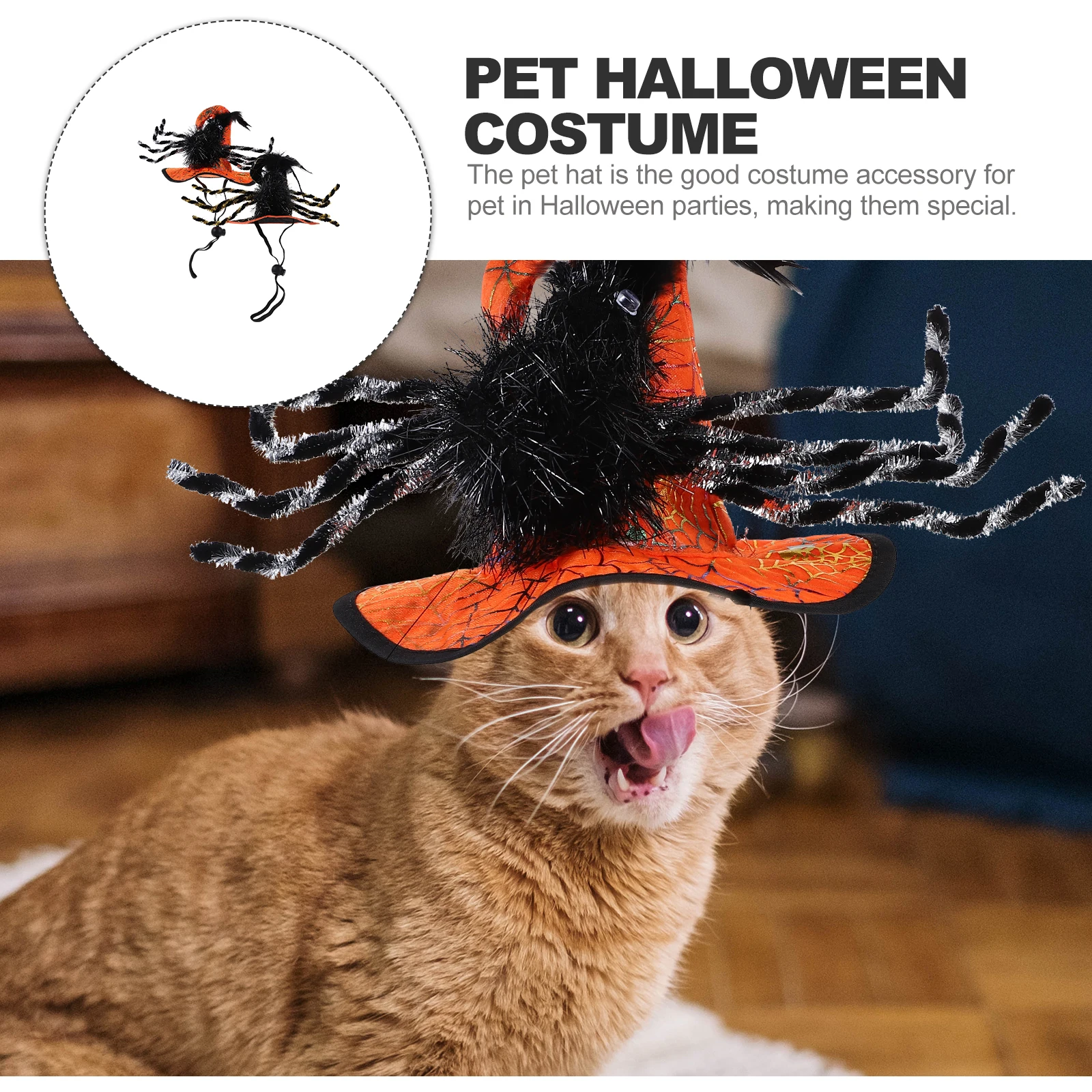

2Pcs Halloween Pet Hats Felt Cat Dog Headdress Black ange Party Costume Accessories Pet Supplies Halloween Decor