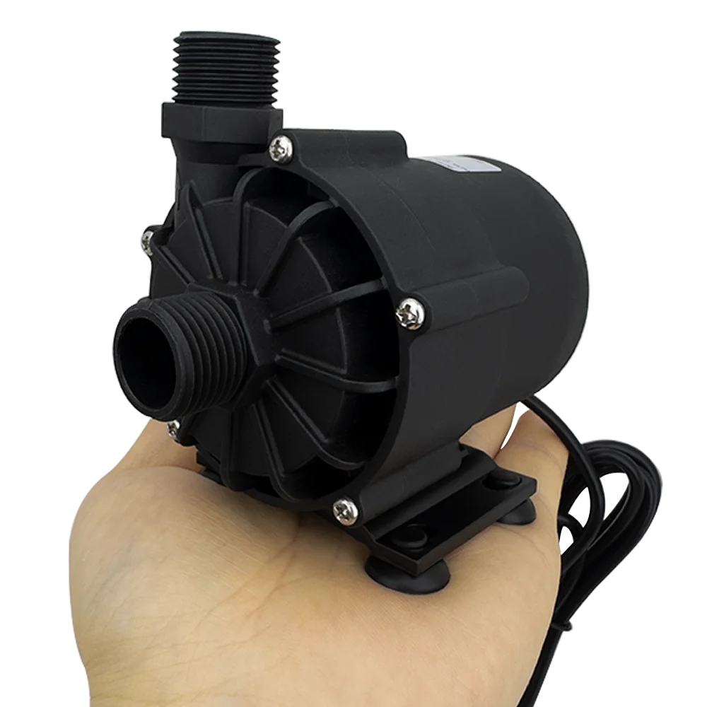 محرك صامت بدون فرش DC12V 24 فولت 2500 ~ 3000 لتر/ساعة سخان مياه دش مضخة معززة أقصى رفع 10 متر يمكن تجهيزها بمحول الاتحاد الأوروبي