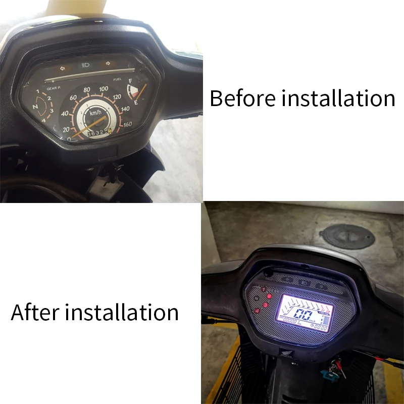 Superior-7 colores retroiluminación LCD velocímetro Pnp medidor DIGITAL Alpha para Honda Wave 100 Old/Ex5 Class/Wave Alpha 110 CX CD