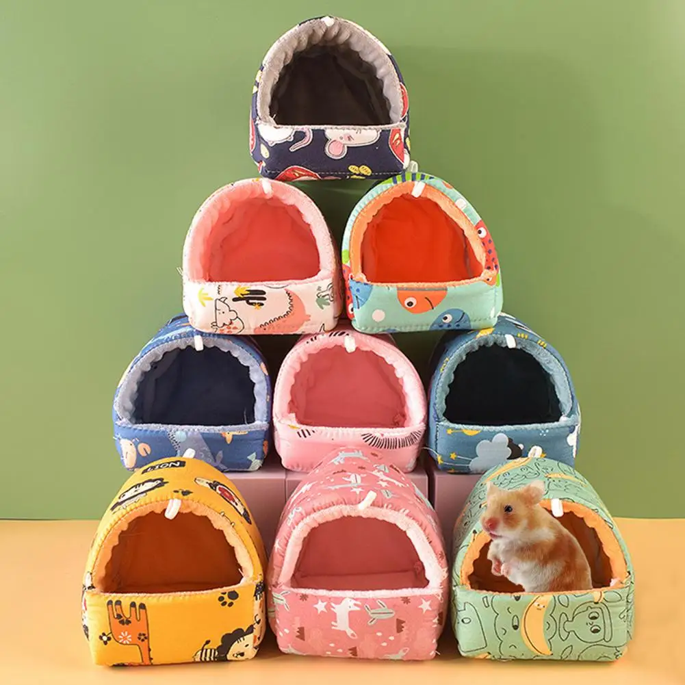 Cute Cage Rabbit Squirrel Winter Warm Mat Guinea Pig Nest Hamster House Small Animal Sleeping Bed Pet Hanging Cage