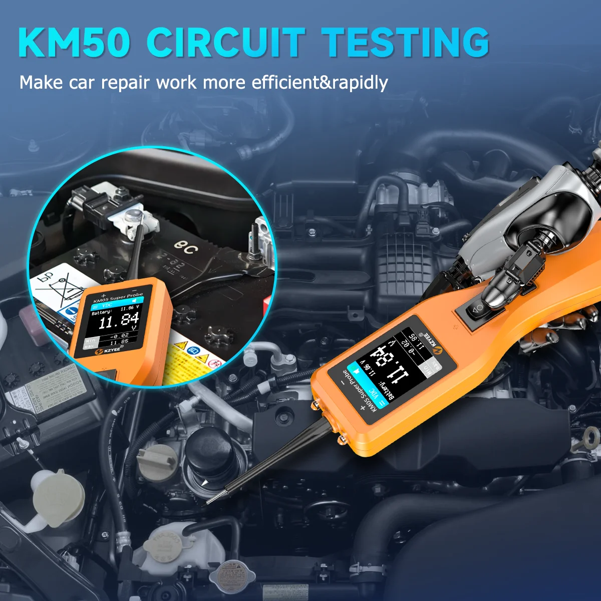 KYZEE KM05 Car Circuit Probe Kit Circuit Tester Electrical System 24V 12V Automotive Voltage Power Inspection Tool PK PB100