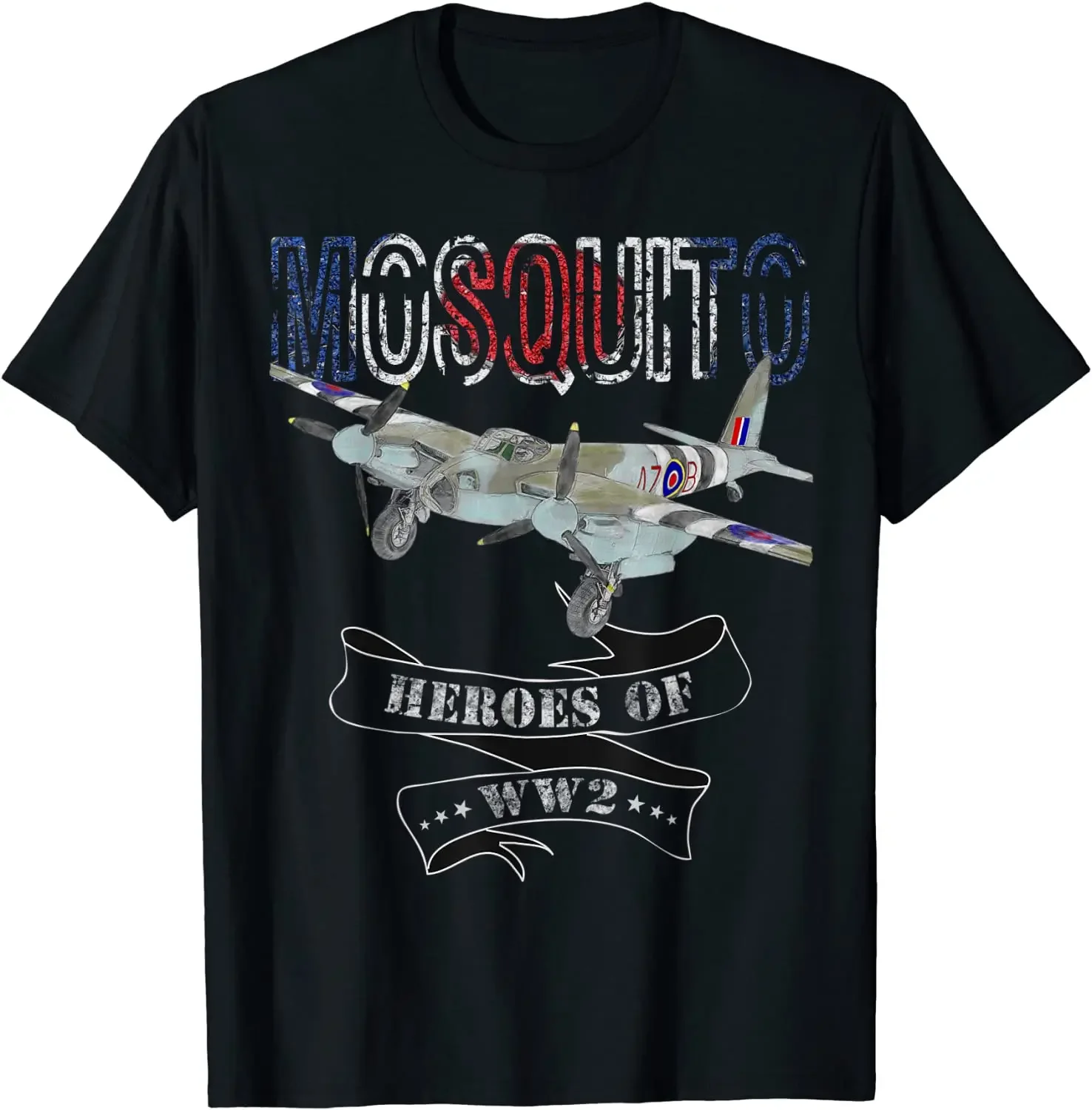Mosquito  Fighter Bomber Airplane Summer Cotton O-neck Short Sleeve T Shirt