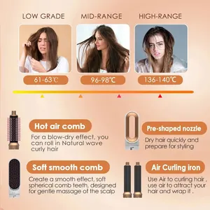 Der professionelle Lufthaarstil, 5 in 1, niedriges Geräusch, Rundfunk, Glättung, Haartrocknung, 1000W, heiße Luftbürsten 6 Hauptverkaufsfreier Markthaartrockner - №5