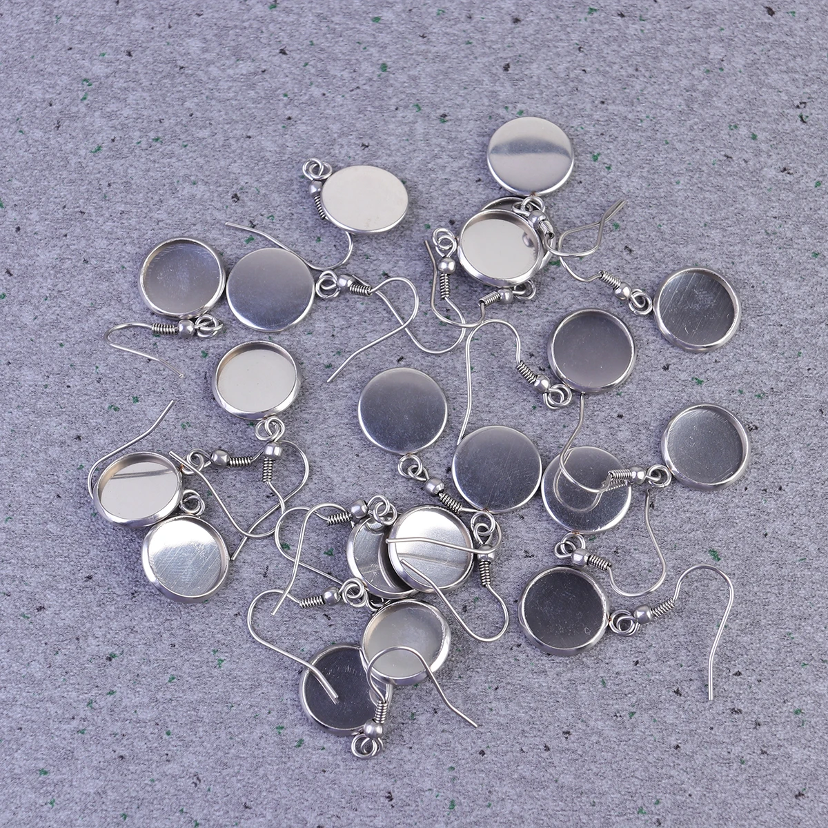 

40 pcs Stainless Steel Eardrop Base Diy Earring Kit Time Glass Patch Supplies Jewelry Dangler For Party Banquet Gift (Silver)