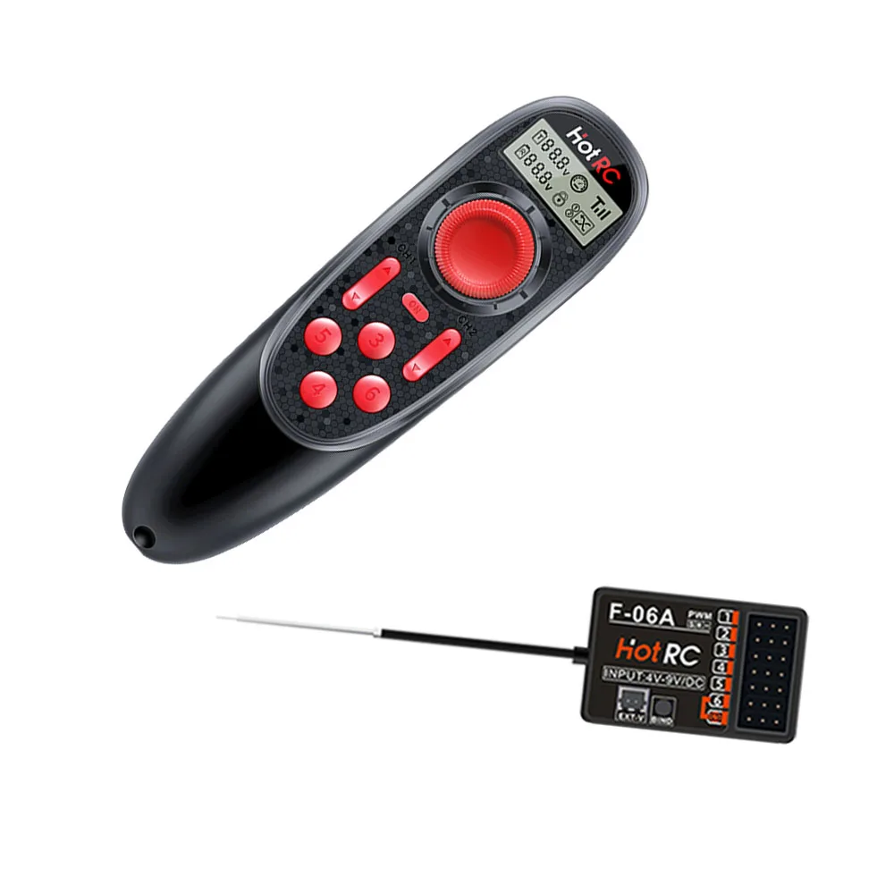 HOTRC DS-600 Radio System Transmitter Remote Controller 6CH 2.4GHz with F-06A Receiver for RC Boat