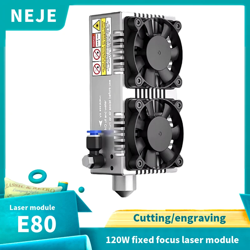 

NEJE E80 12W CNC laser module kit, 450nm blue light TTL module, fixed focus, 4xLD array lens