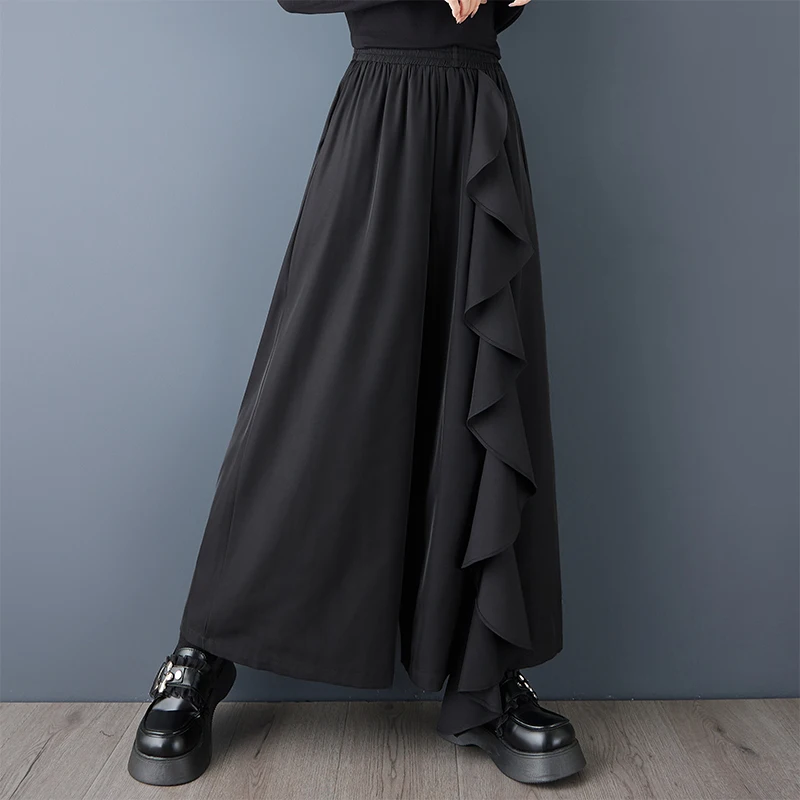 Pantalones informales k Sle, pantalones holgados de pierna ancha con diseño de retales, primavera y otoño, nuevos pantalones versátiles adelgazantes Sle Faion para mujer