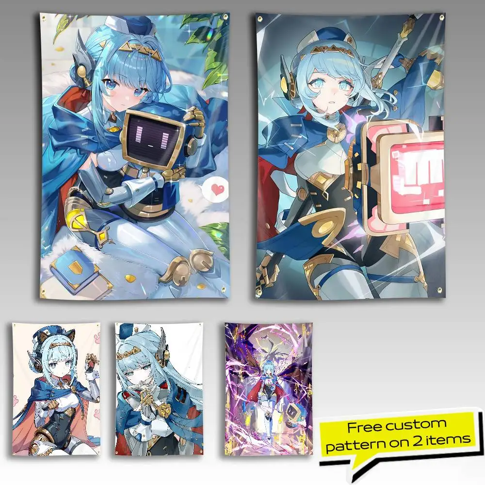 Tin Can I-Ineffa Genshin Flag Tapestry Banner for Bedroom Living Room Outdoor Camping Custom Supported