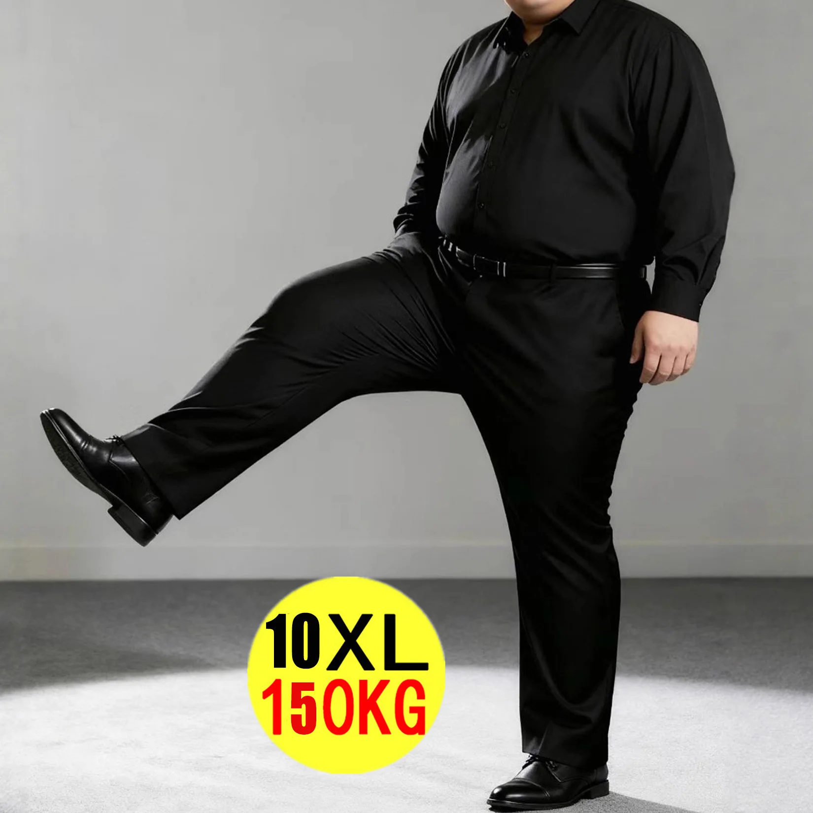 Pantalones de Vestir para Hombre, Color Sólido, Corte Slim Fit, Tallas Grandes, Formales, para Oficina, Bodas, Todas las Temporadas, Lavables a Máquina
