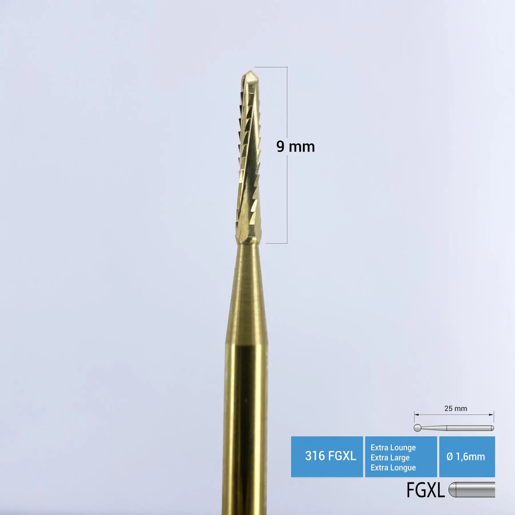 Frank Dental - 162 FGXL Titanium Coated Carbide Lindeman Surgery Burs - Bone Cutter Bur - Lindemann Bone Cutter Bur - Bone Cutte