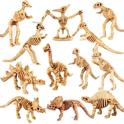 12pcs/set Dinosaur Skeleton Model Toys Fossil Skeleton Simulation Model Set Mini Action Figure for Children Birthday Boys Gifts