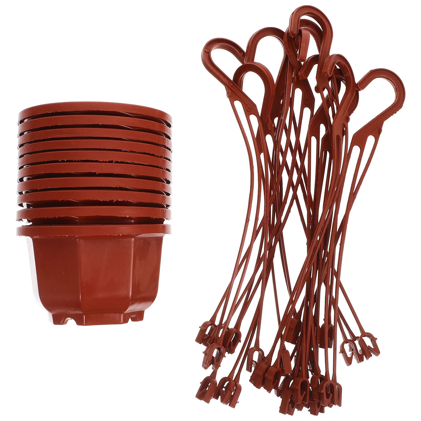 

10 set Plastic Flower Pots Hanging Planters PP Basket Garden Decor Durable Stylish Easy Display Space Saving