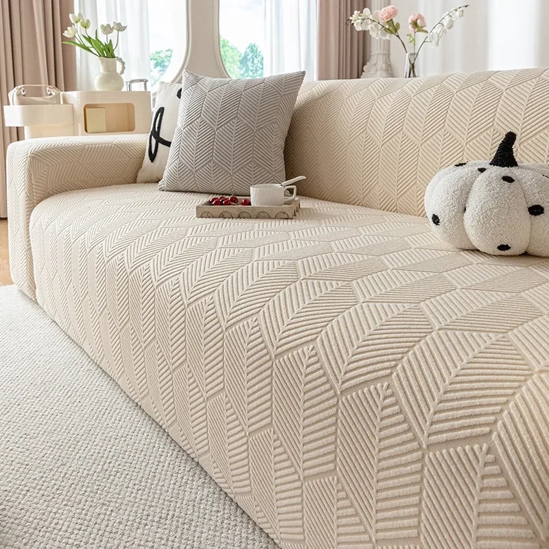 New Anti Cat Scratch Sofa Cover All Inclusive Universal Set Jacquard Plush Elastic Sofa Protective Cover