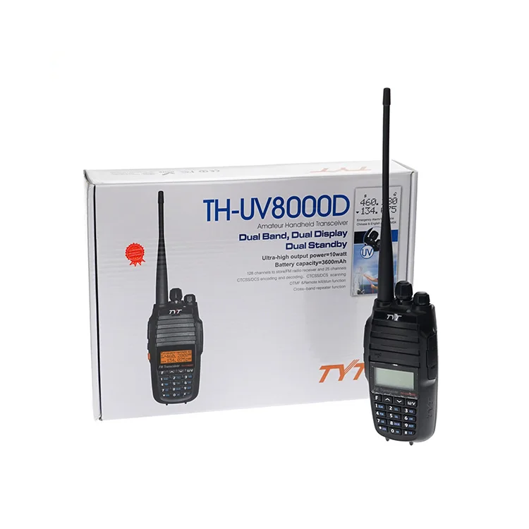 Drop Shipping TYT Radio TH-UV8000D 10W 136-174 e 400-520MHz Ricetrasmettitore portatile 3600MAH Walkie Talkie Uv8000d